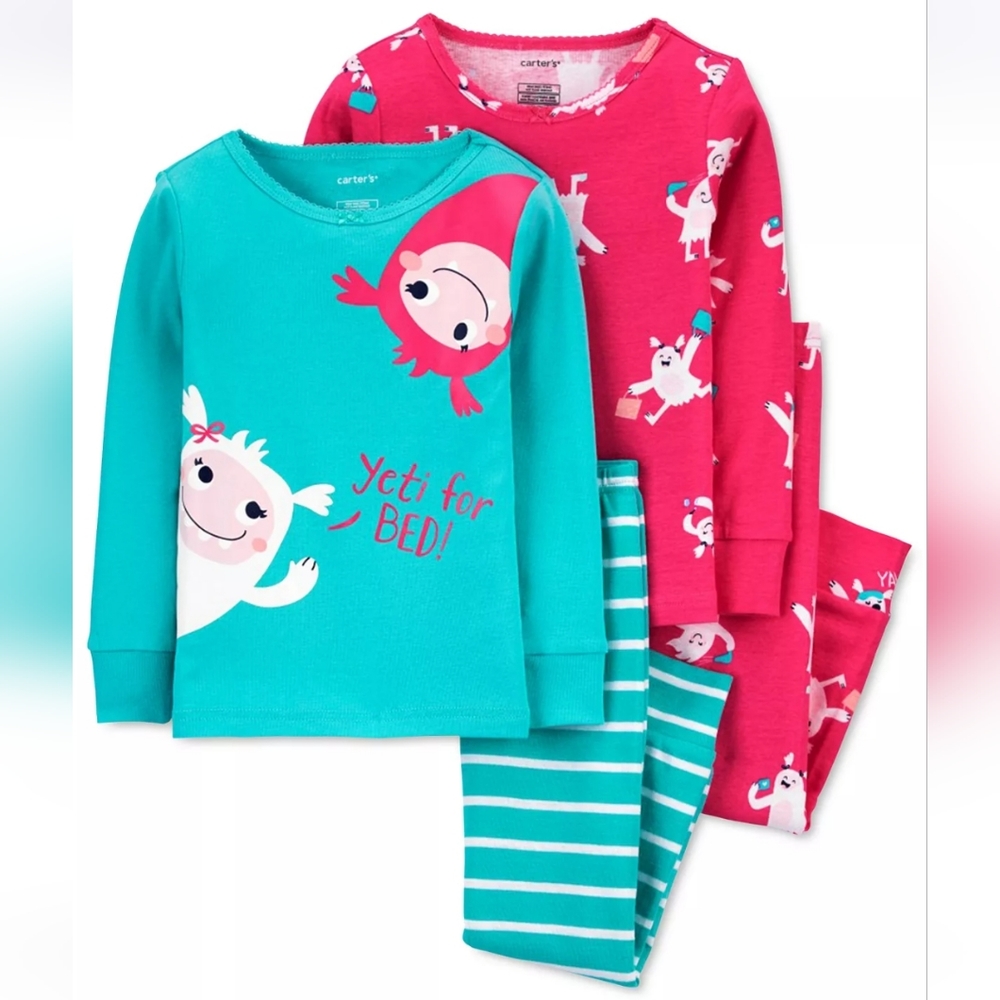 Toddler Girls 4-Pc. Yeti Pajamas Set
